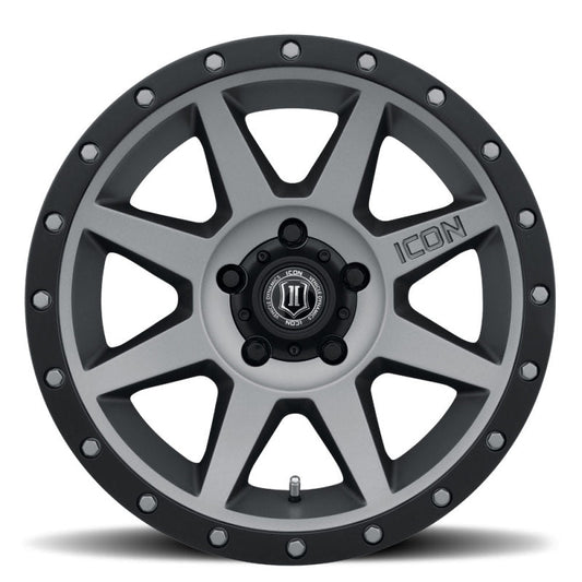 Icon Rebound 17x8.5 5x4.5 0mm Offset 4.75in BS 71.5mm Bore Titanium Wheel