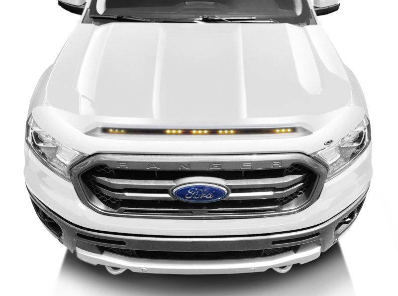 AVS 2022 Chevy Silverado 1500 Aeroskin Low Profile Hood Shield w/ Lights - Oxford White - Mammoth Racing -
