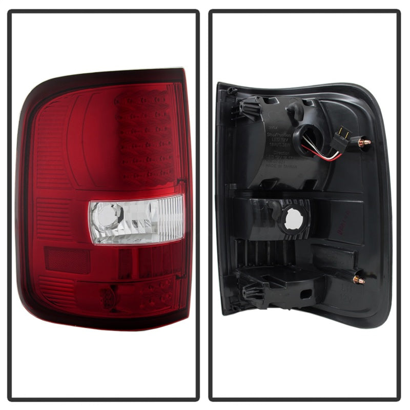 Xtune Ford F150 Styleside 04-08 LED Tail Lights Red Clear ALT-ON-FF15004-LED-RC - Mammoth Racing -