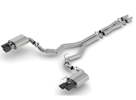 Borla 2018 Ford Mustang GT 5.0L AT/MT 3in S-Type Catback Exhaust Black Chrome Tips w/ Valves - My Store