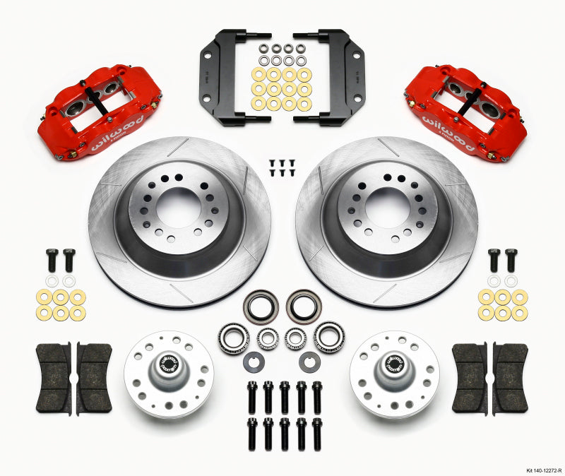 Wilwood Narrow Superlite 6R Front Hub & 1PC Rtr Kit 12.88in-Red Magnum Force Drop Spindle - Mammoth Racing -