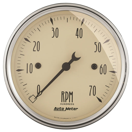 Autometer 3-1/8in Antique Beige In-Dash 7K RPM Tachometer Gauge - My Store