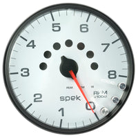 Autometer Spek-Pro Gauge Tachometer 5in 8K Rpm W/Shift Light & Peak Mem White/Black - My Store