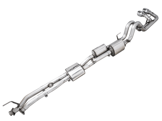 AWE 16-22 Toyota Tacoma 0FG Catback Exhaust w/ BashGuard - Dual Chrome Silver Tips - My Store