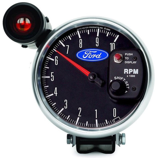 Autometer Ford 5in. 10K RPM Pedestal w/ Ext. Shift-Lite Tachometer Gauge - My Store