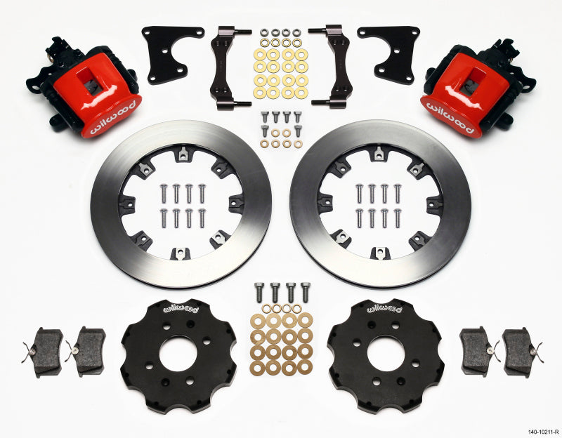 Wilwood Combination Parking Brake Rear Kit 12.19in Red Civic / Integra Drum 2.71 Hub Offset - Mammoth Racing -