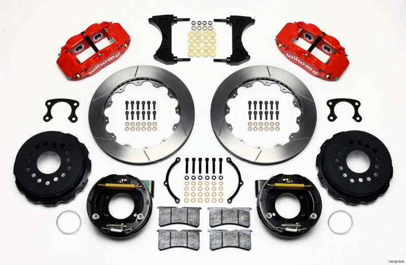 Wilwood Narrow Superlite 4R Rear P-Brk Kit 12.88in Red Big Ford New Style 2.50in Offset - My Store