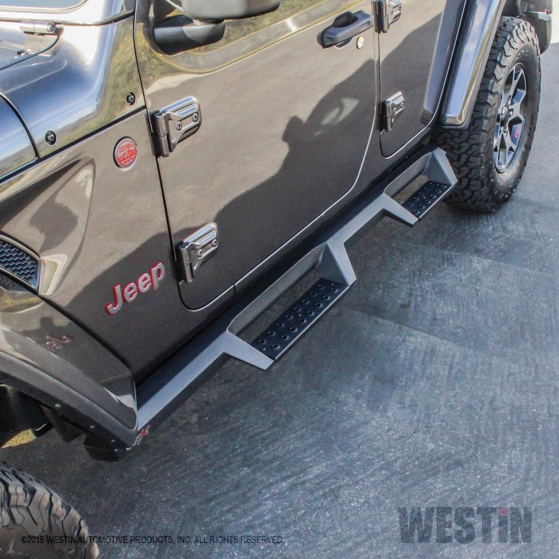 Westin 18-20 Jeep Wrangler JL Unlimited 4DR HDX Drop Nerf Step Bars - Textured Black - Mammoth Racing -