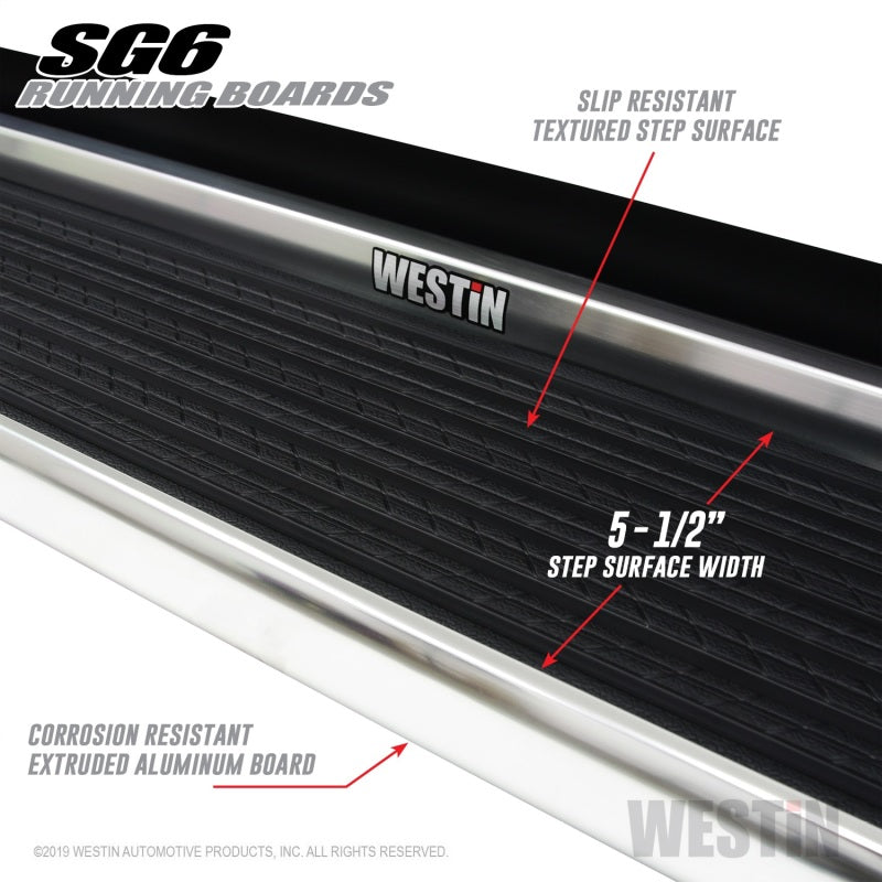 Westin Polished Aluminum Running Board 83 inches SG6 Running Boards - Polished - Mammoth Racing -