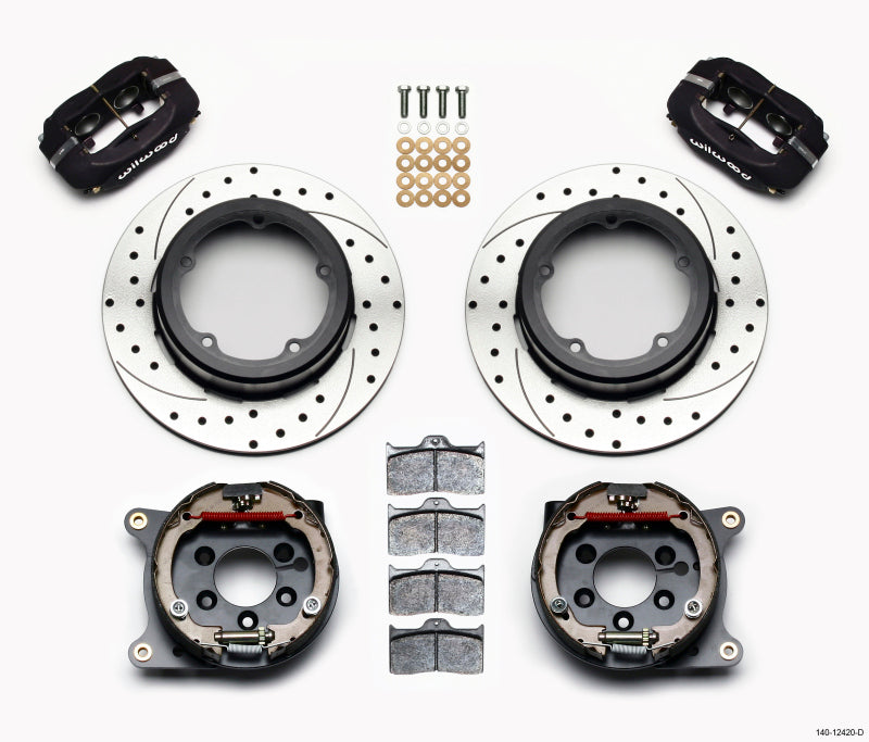 Wilwood Forged Dynalite P/S Park Brake Kit Drilled Strange Eng Floater 3.49in Offset - Mammoth Racing -
