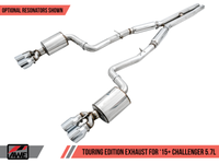 AWE Tuning 2017+ Challenger 5.7L Touring Edition Exhaust - Non-Resonated - Chrome Silver Quad Tips - Mammoth Racing -
