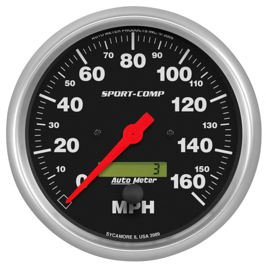 Autometer Sport-Comp 5 inch 160 MPH Electronic Speedometer Gauge w/LCD Odometer - My Store