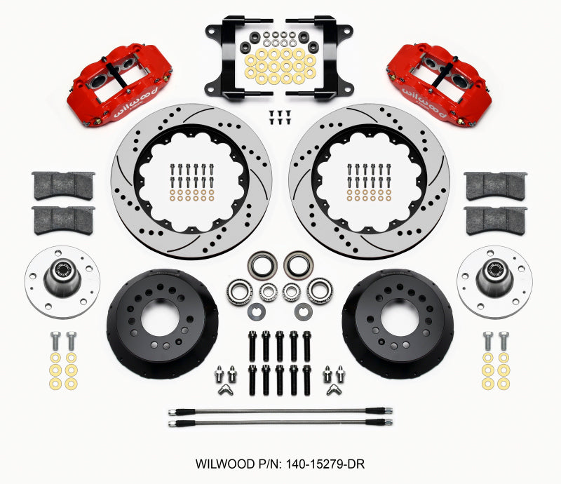 Wilwood Narrow Superlite 6R Front Hub Kit 14.00in Drill Red 82-92 Camaro//Firebird - My Store