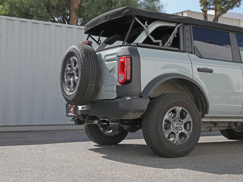 aFe Vulcan 3in 304 SS Axle-Back Exhaust 2021 Ford Bronco L4-2.3L (t)/V6-2.7L (tt) w/ Black Tips - Mammoth Racing -