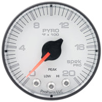 Autometer Spek-Pro Gauge Pyro. (Egt) 2 1/16in 2000f Stepper Motor W/Peak & Warn Wht/Blk - My Store
