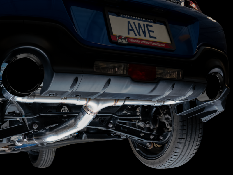 AWE Subaru BRZ / Toyota GR86 / Toyota 86 Track Edition Cat-Back Exhaust- Diamond Black Tips - Mammoth Racing -