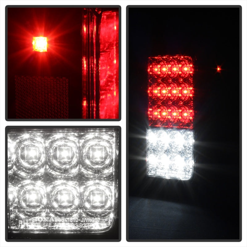 Spyder Jeep Wrangler 07-15 LED Tail Lights Red Clear ALT-YD-JWA07-LED-RC - Mammoth Racing -