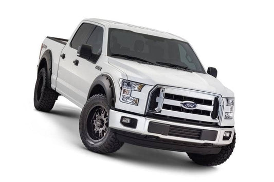 Bushwacker 15-17 Ford F-150 Styleside Pocket Style Flares 4pc 67.1/78.9/97.6in Bed - Black - Mammoth Racing -