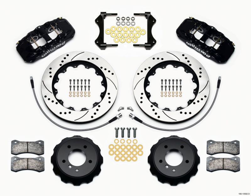 Wilwood Aero6 Front Hat Kit 14.00 Drilled 2007-2011 BMW E90 Series w/Lines - My Store