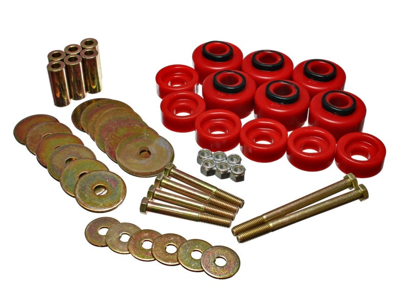 Energy Suspension 97-03 Ford F-100/F-150 2WD/F250 2WD & L-Duty Red Body (Cab) Mount Set - Mammoth Racing -
