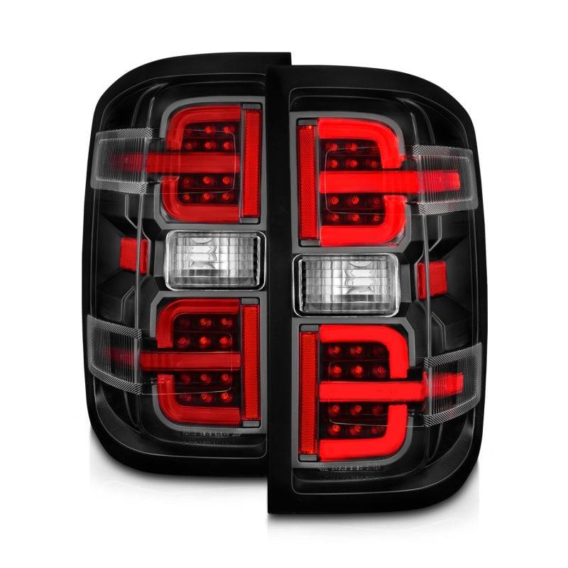 ANZO 15-19 Chevy Silverado 2500HD/3500HD (Halgn Only) LED Tail Lights w/Black Light Bar & Clear Lens - My Store