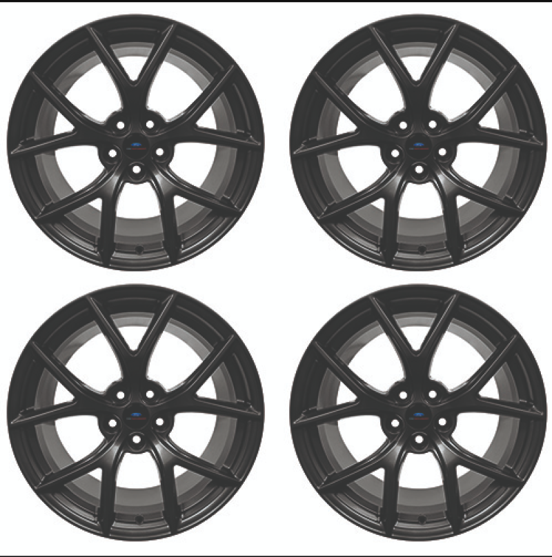 Ford Racing 15-20 Mustang19x10.5in & 19x11in Wheel Kit w/TPMS - Matte Black - Mammoth Racing -