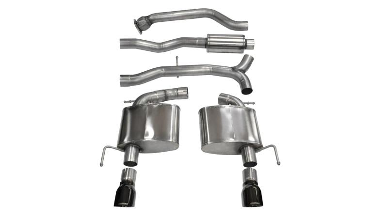 Corsa 13-14 Cadillac ATS Sedan 2.0L A/T Black Sport Dual Rear Cat-Back Exhaust - Mammoth Racing -