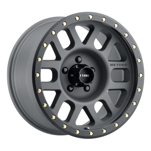 Method Mr309 Grid 17x8.5 0mm Offset 5x5 94mm CB Titanium/Black Street Loc Wheel - Mammoth Racing -