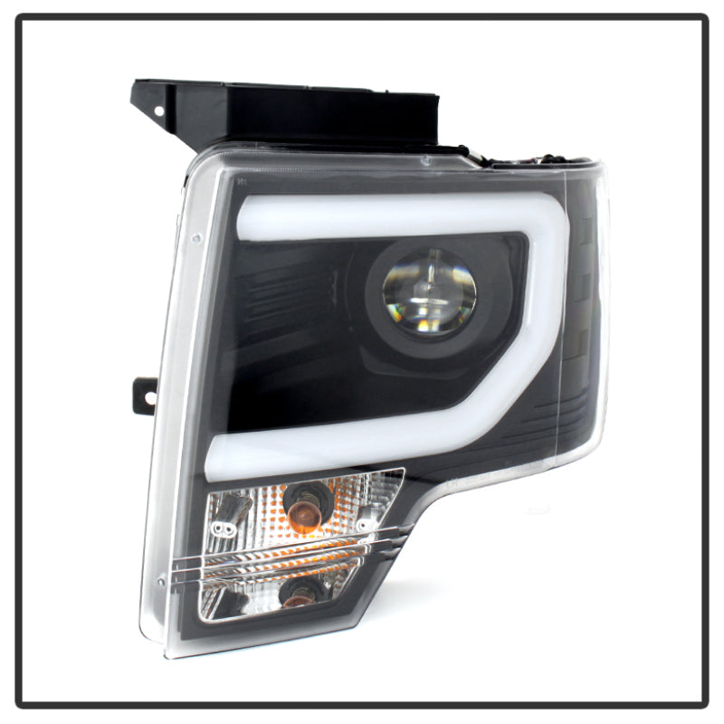 Spyder Ford F150 09-14 Projector Headlights Halogen Model- Light Bar DRL Blk PRO-YD-FF15009-LBDRL-BK - Mammoth Racing -