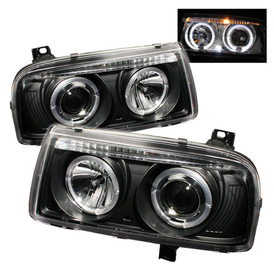 Spyder Volkswagen Jetta III 93-98 Projector Headlights LED Halo Blk High H1 Low H1 PRO-YD-VJ93-HL-BK - Mammoth Racing -
