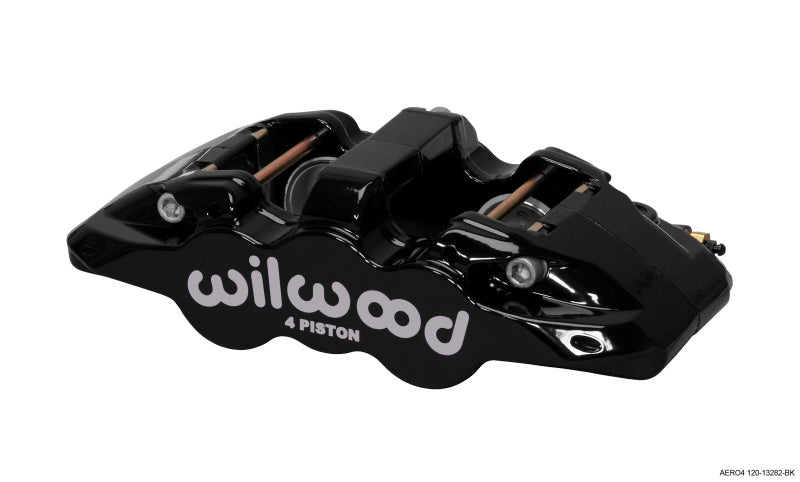 Wilwood Caliper-Aero4-L/H - Black 1.62/1.38in Pistons 1.25in Disc - Mammoth Racing -