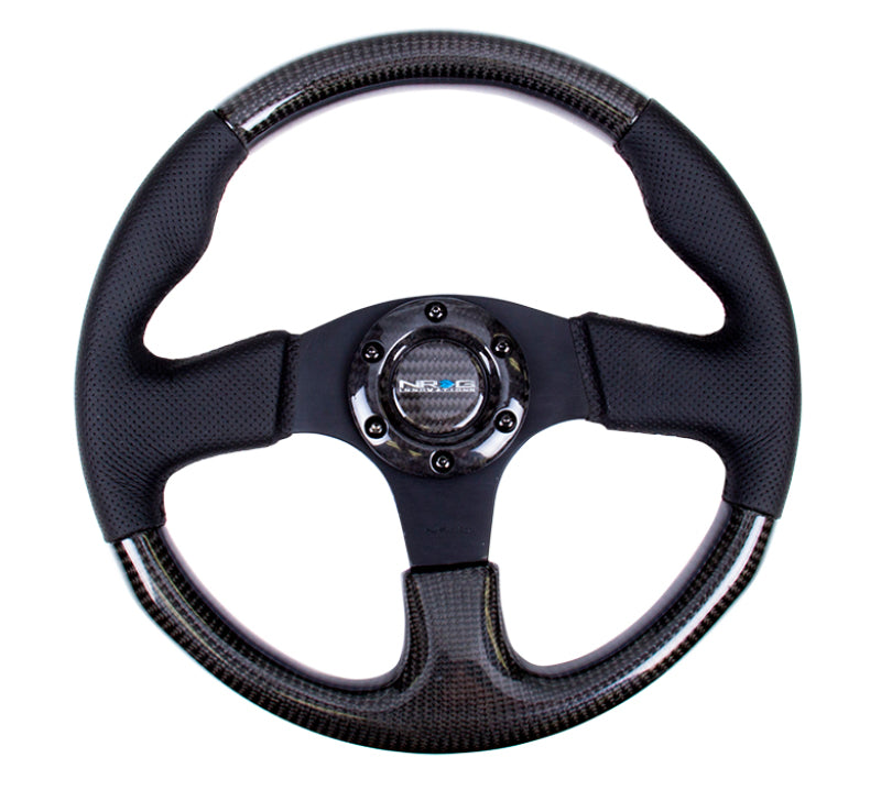 NRG Carbon Fiber Steering Wheel (315mm) Leather Trim w/Black Stitching - My Store