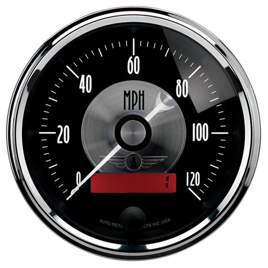 Autometer Prestige Series Black 3-3/8in 120mph Electric Programmable Speedometer w/LCD Odometer - My Store