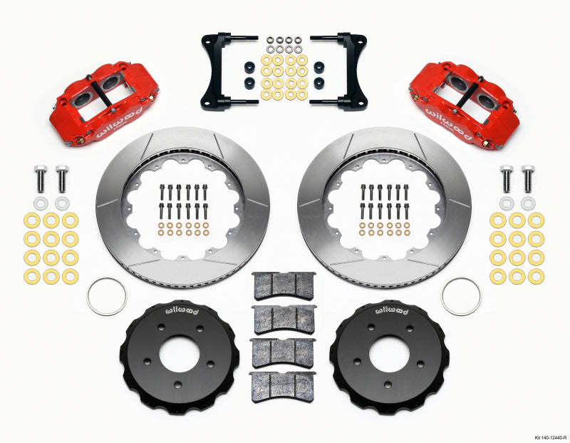 Wilwood Narrow Superlite 4R Front Hat Kit 14.00in Red 2007-Up Jeep Wrangler - Mammoth Racing -