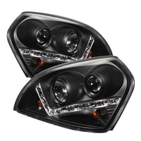 Spyder Hyundai Tucson 04-09 Projector Headlights DRL Black High H1 Low H1 PRO-YD-HYTUC04-DRL-BK - Mammoth Racing -