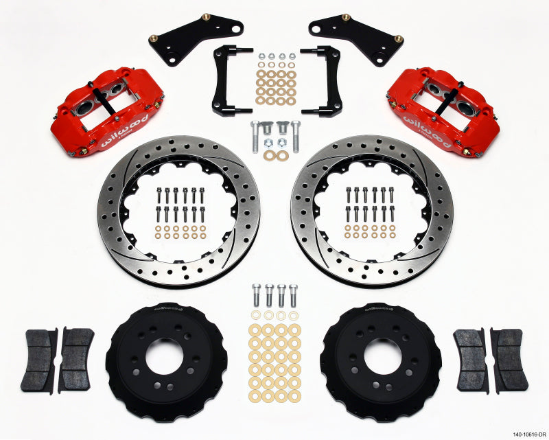 Wilwood Narrow Superlite 6R Front Hat Kit 13.06in Drill Red 65-82 Corvette C2/c3 - Mammoth Racing -