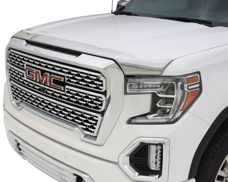 AVS 19-22 GMC Sierra 1500 Aeroskin Low Profile Hood Shield - Chrome - Mammoth Racing -