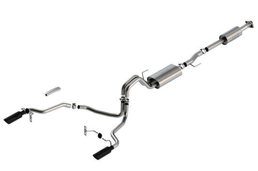 Borla F-150 2021 5.0L 4dr CC SB EC STB Lariat/KR/Pltm/LTD 3/2.25 SRE Cat-Back Touring Black CHR Tips - My Store