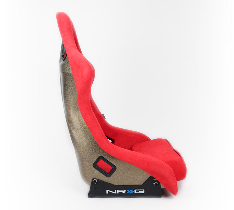 NRG FRP Bucket Seat ULTRA Edition - Large (Red Alcantara/Gold Glitter Back) - My Store