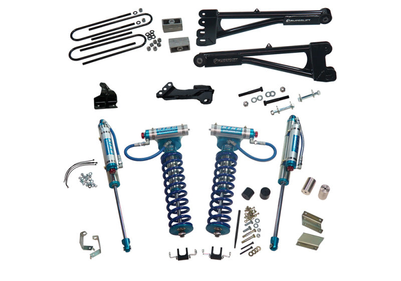 Superlift 11-16 Ford F-250/F-350 SD 4WD 4in Lift Kit w/Repl Radius Arms & King Coilovers Rear Shocks - Mammoth Racing -
