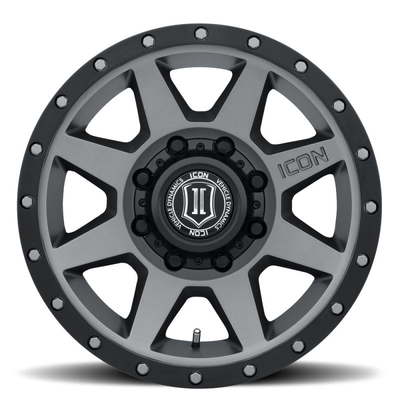 Icon Rebound HD 18x9 8x180 12mm Offset 5.5in BS 124.2mm Bore Titanium Wheel - Mammoth Racing -