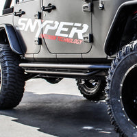 Westin/Snyper 07-17 Jeep Wrangler Unlimited Triple Tube Rock Rail Steps - Textured Black - Mammoth Racing -