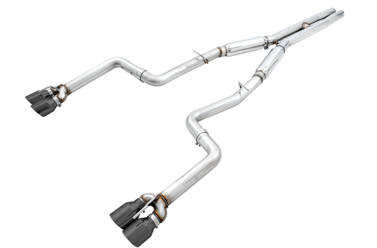 AWE Tuning 2017+ Dodge Challenger 5.7L Track Edition Exhaust - Diamond Black Quad Tips - Mammoth Racing -