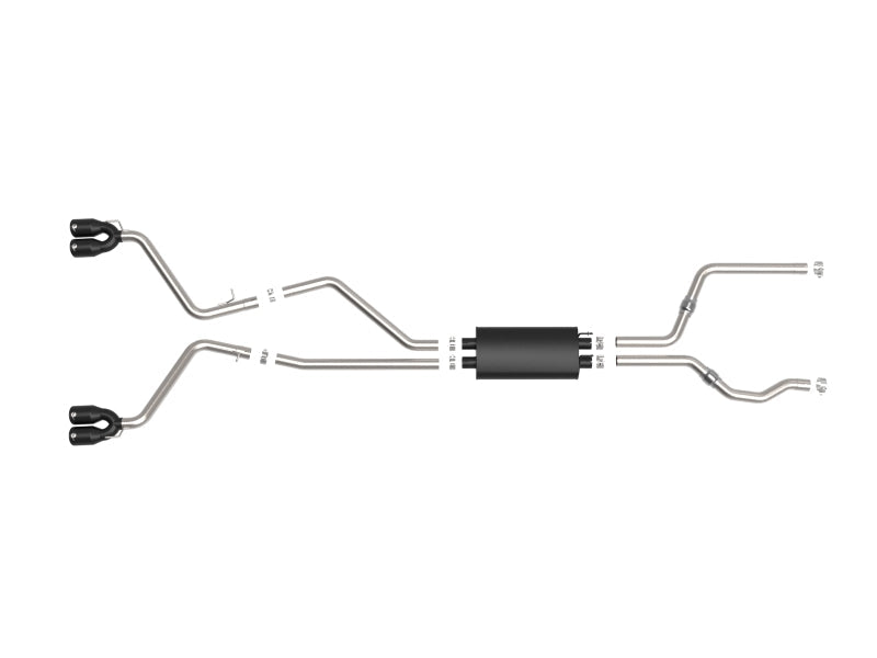 aFe MACH Force-Xp 2.5in. 304 SS C/B Exhaust 20-21 Ford Explorer V6-3.0L - Black Tip - Mammoth Racing -