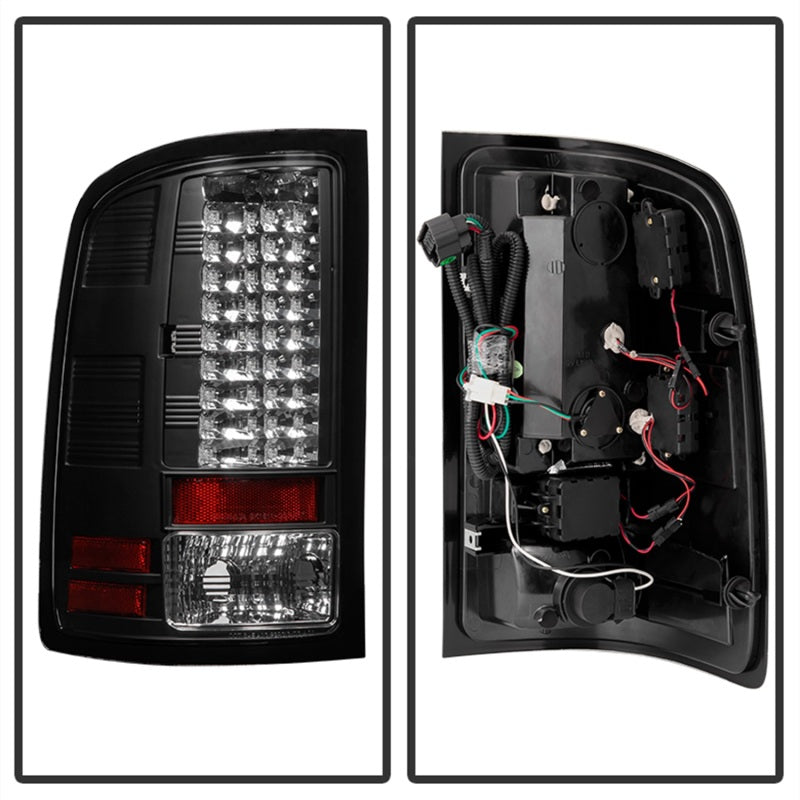 Spyder GMC Sierra 07-13 (Not fit 3500 Dually 4 Rear Wheels)LED Tail Lights Black ALT-YD-GS07-LED-BK - Mammoth Racing -