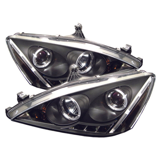 Spyder Honda Accord 03-07 Projector Headlights LED Halo Amber Reflctr LED Blk PRO-YD-HA03-AM-BK - Mammoth Racing -