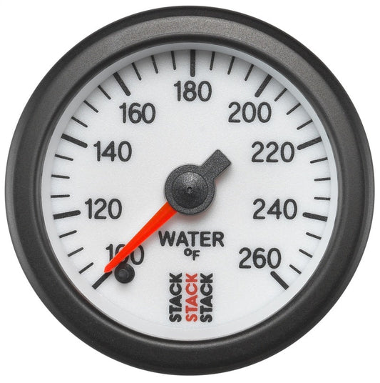 Autometer Stack 52mm 100-260 Deg F 1/8in Nptf Male Pro Stepper Motor Water Temp Gauge - White - My Store