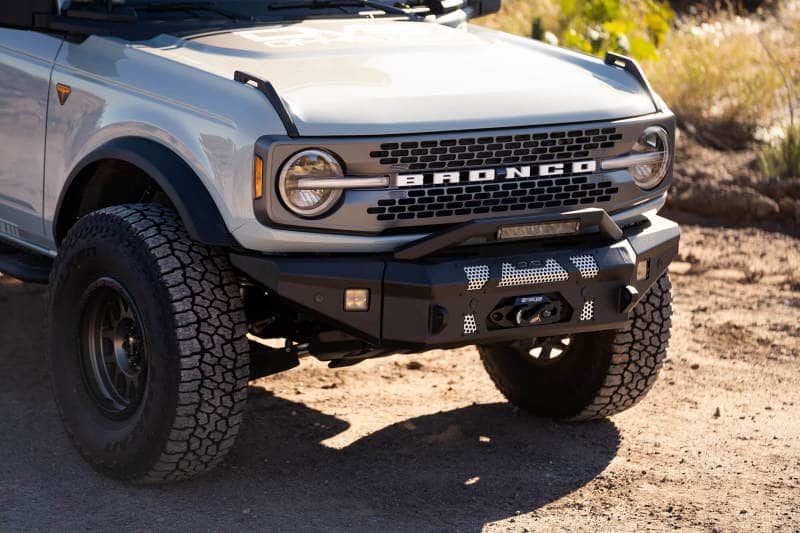 DV8 Offroad 2021+ Ford Bronco Front Bumper Winch Capable w/ Optional Bull Bar/Aux Light Opening - Mammoth Racing -