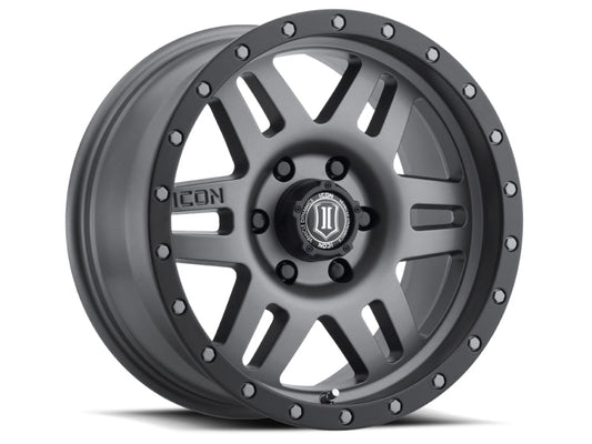 Icon Six Speed 17x8.5 6x135 6mm Offset 5in BS 94mm Bore Titanium Wheel - Mammoth Racing -