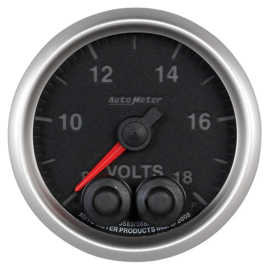Autometer Elite 52.4mm Peak & Warn w/ Electronic Control 8-18 Volt Voltmeter - My Store